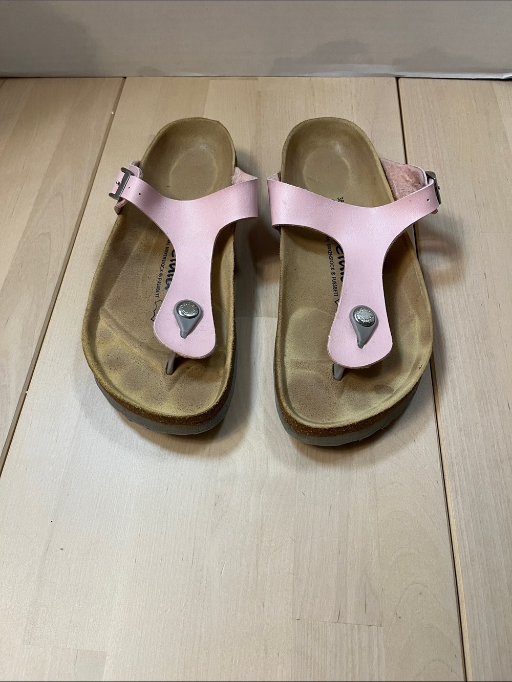 Betula Birkenstock Pink T-Strap Adjustable Thong Sandals Women’s Sz 38 or US 7